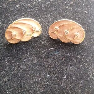 Gold Tone Wave Earrings